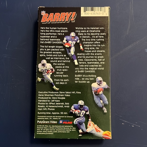 Barry Sanders greatest moments VHS - Picture 2 of 4